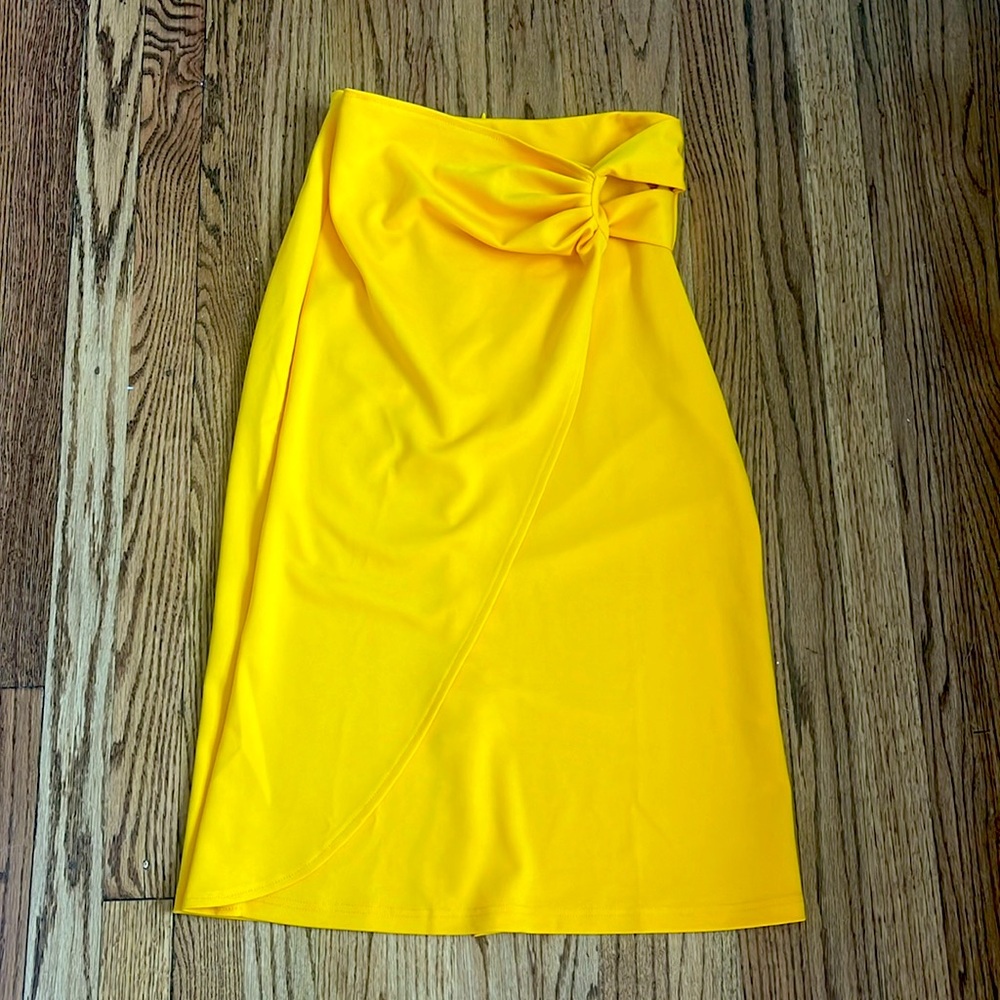 Knot Side Ruched Elegant Midi Skirt High Waist